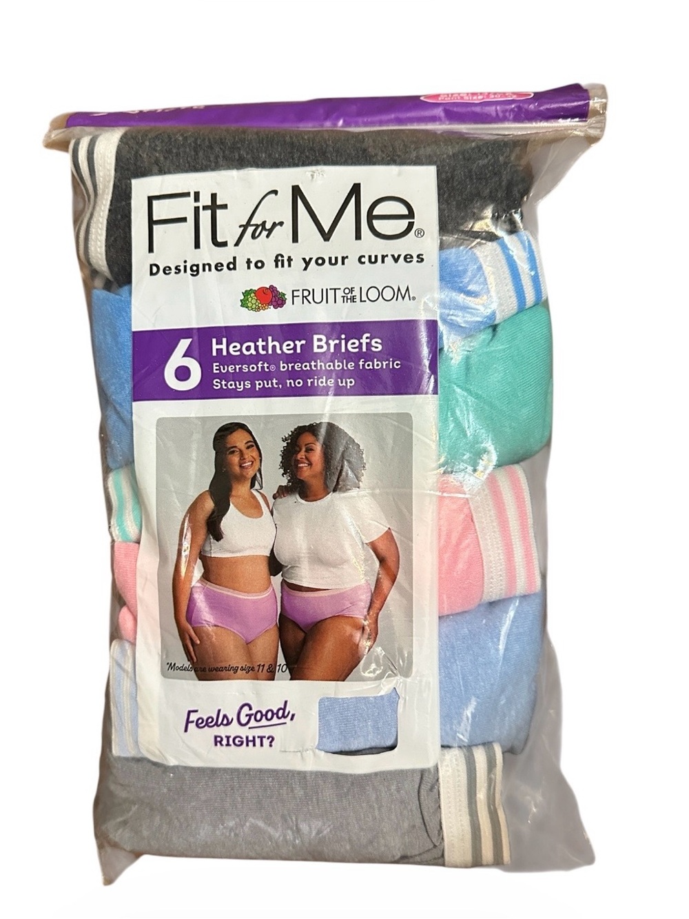 Fit for Me by Fruit of the Loom Heather Briefs - Multi Color (6-Pack)